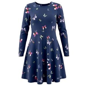 Wonder Nation Long Sleeve Butterfly Dress Girls Large 10-12 Preowned